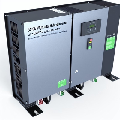 Invertisseur hybride delta haute jambe de 30 kW 480 V avec double MPPT et sortie en phase séparée pour applications industrielles