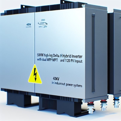 Invertisseur hybride delta haute jambe de 50 kW 480 V avec double MPPT et 120 kW d'entrée photovoltaïque pour les systèmes d'alimentation industrielle