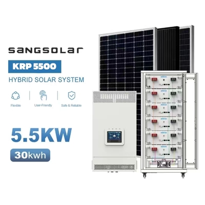 Sangsolar 5.5kw 10kw 48v 220v 230v 15kwh 30kwh Batterie au lithium hors réseau Système d'énergie solaire sans batterie