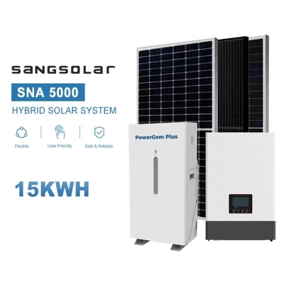 Invertisseur solaire SANG 5kw 10kw 15kw Avec 15kwh réseau de batterie au lithium Système de panneaux solaires photovoltaïques